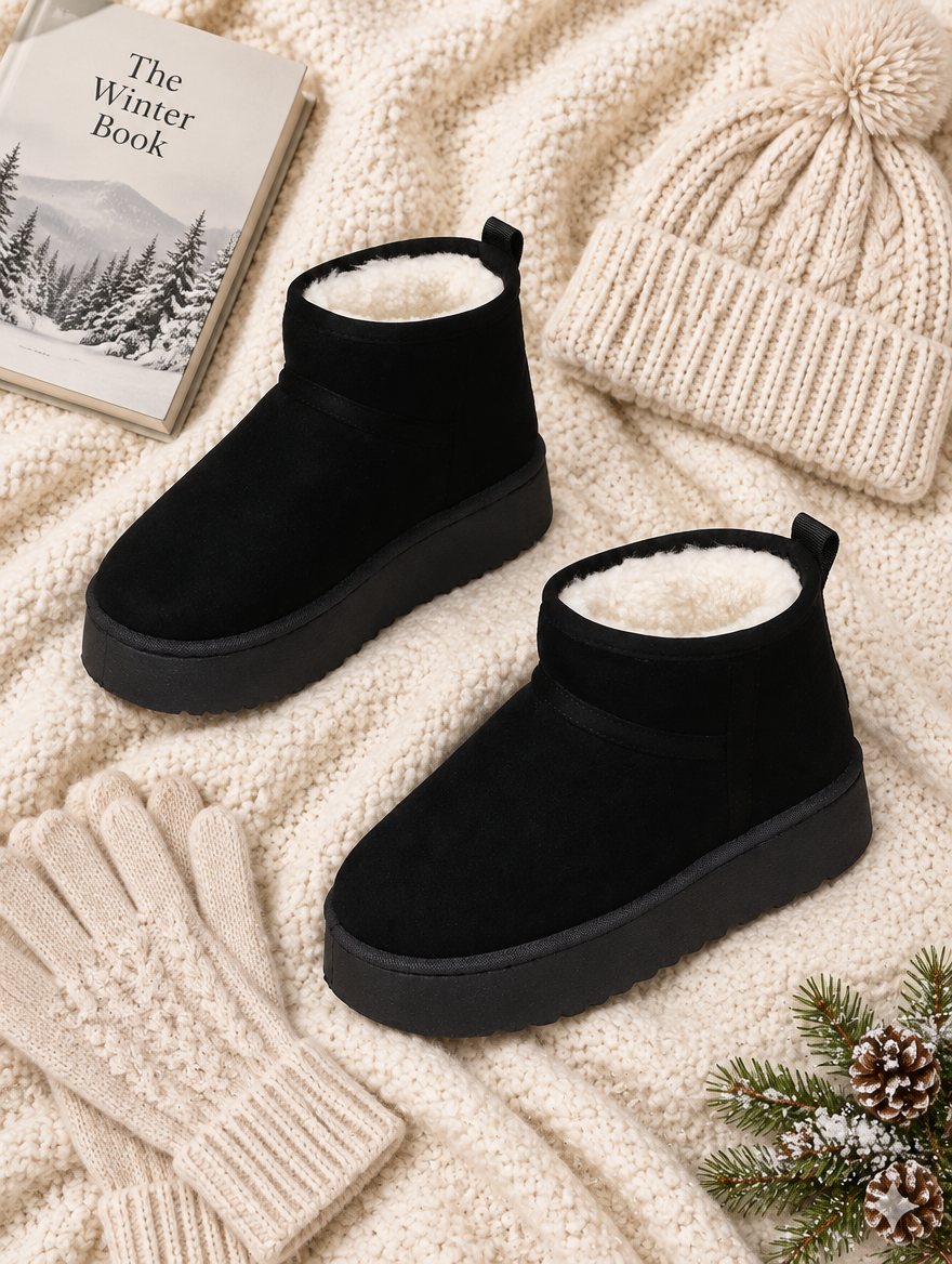 Plush Wool Low-Cut Winter Boots