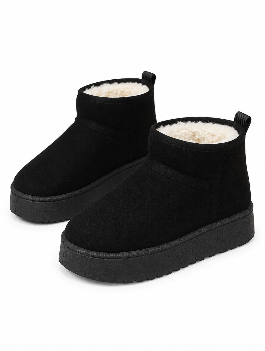 Plush Wool Low-Cut Winter Boots