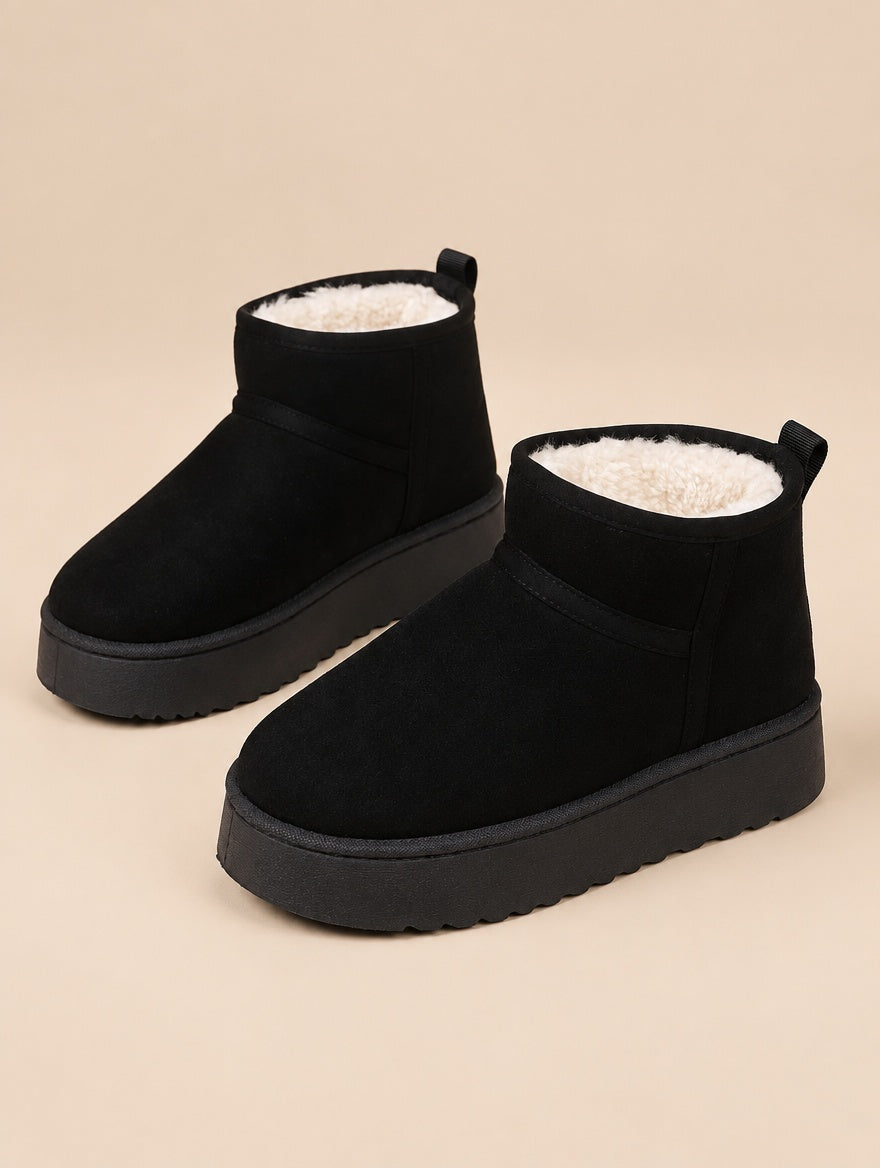 Plush Wool Low-Cut Winter Boots