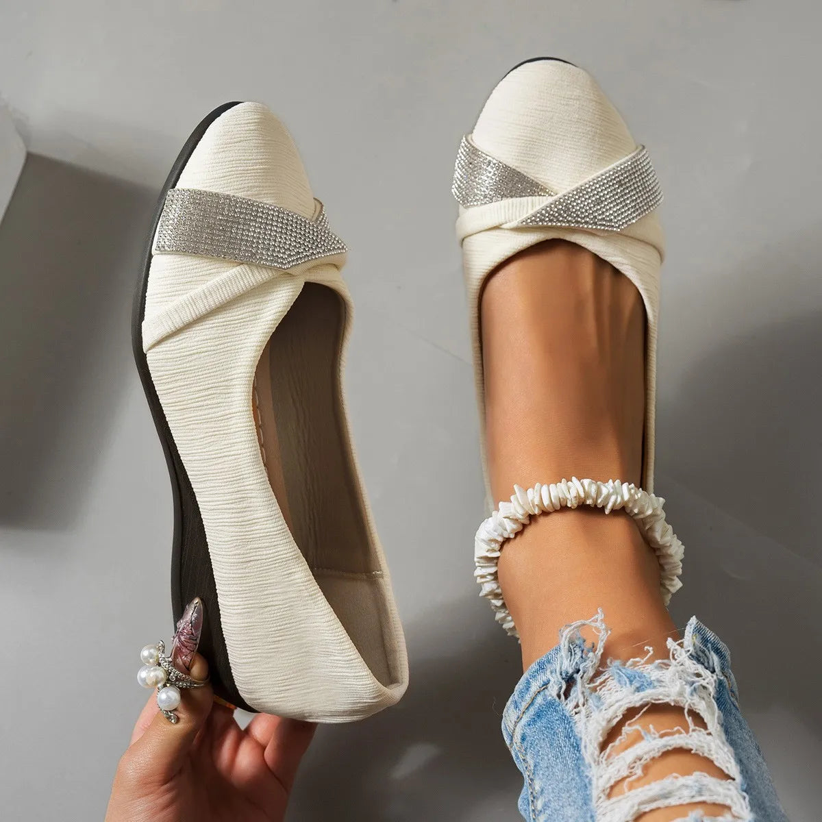 Women's Lightweight Rhinestone Orthopaedic Wedge Shoes