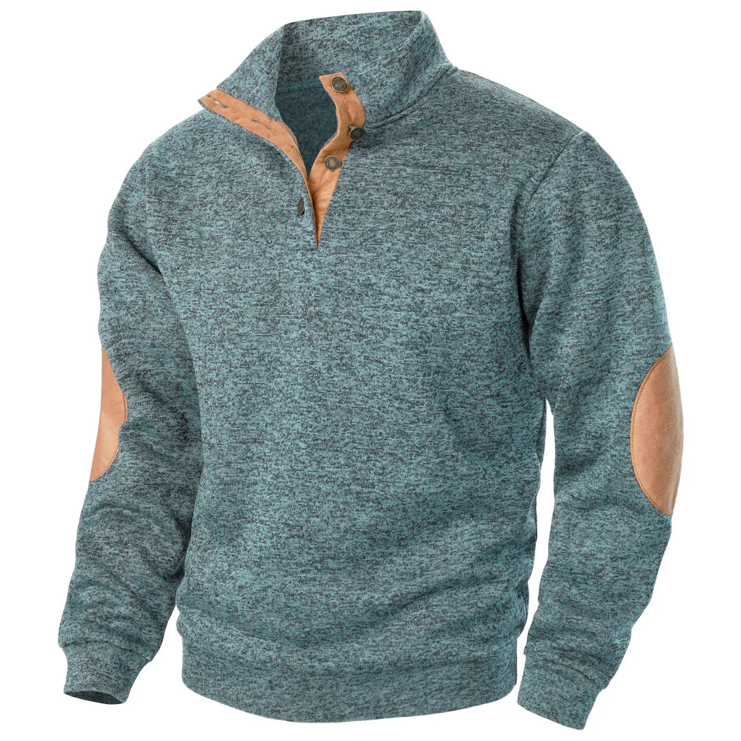 Modern Knit Button-Collar Sweater