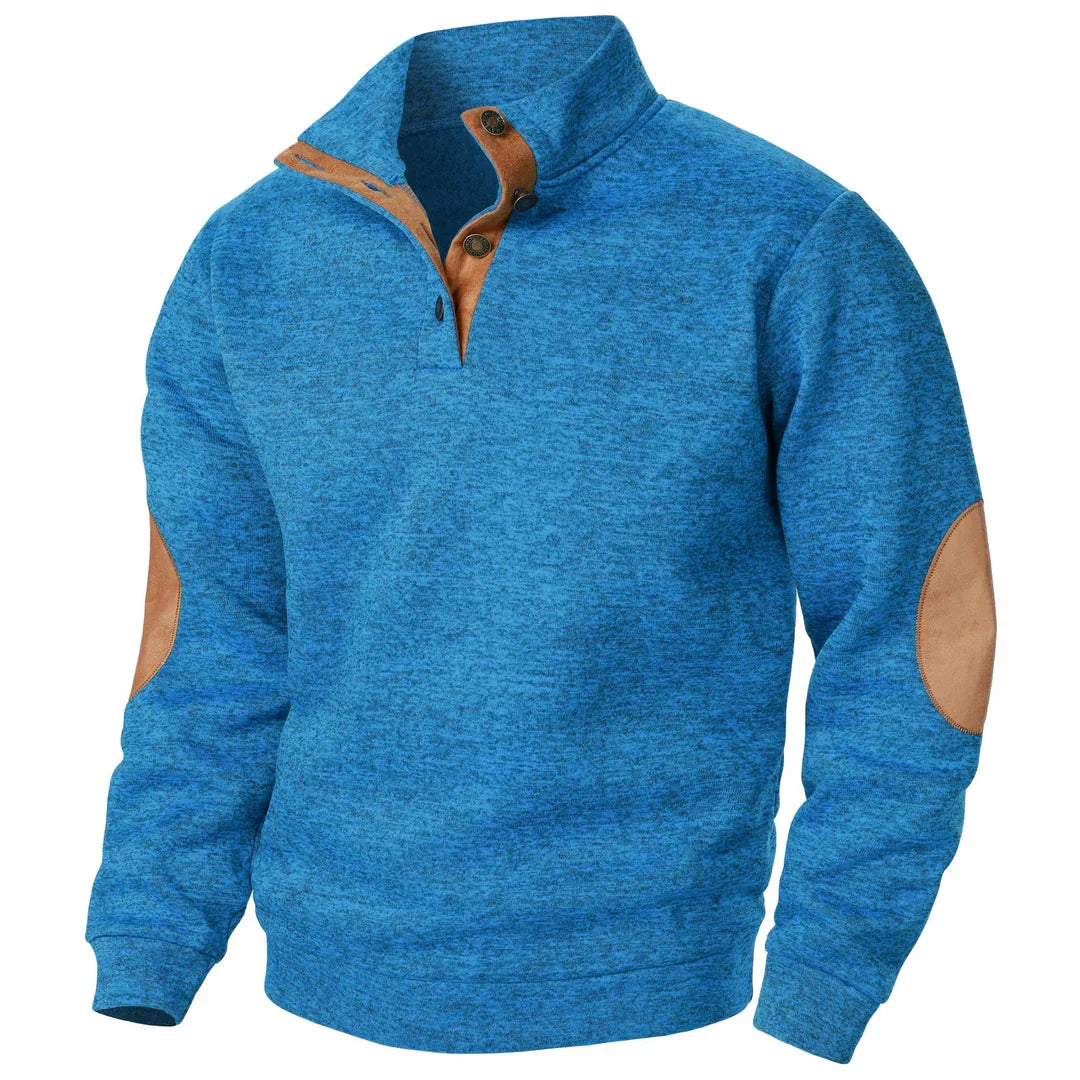 Modern Knit Button-Collar Sweater