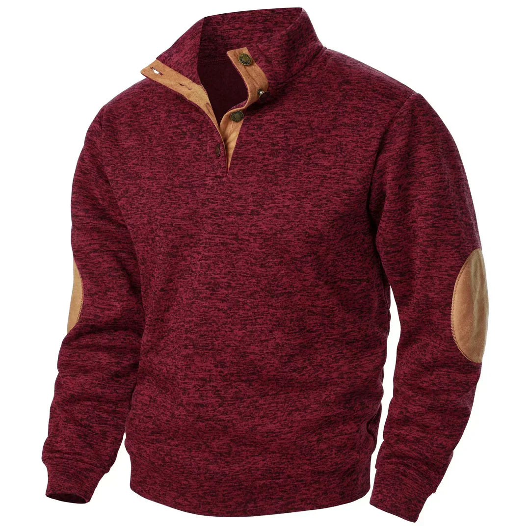 Modern Knit Button-Collar Sweater