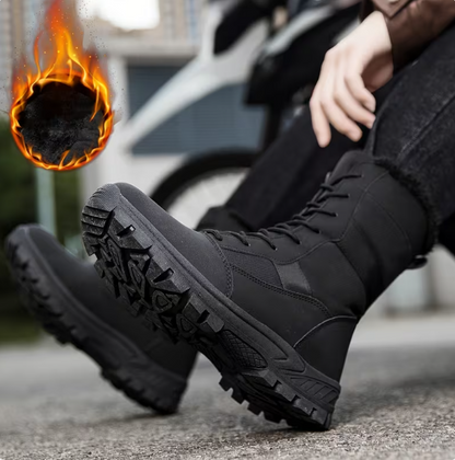 Men’s Winter Fleece Lined Lace Up Hiking Boots with TPR Grip Sole