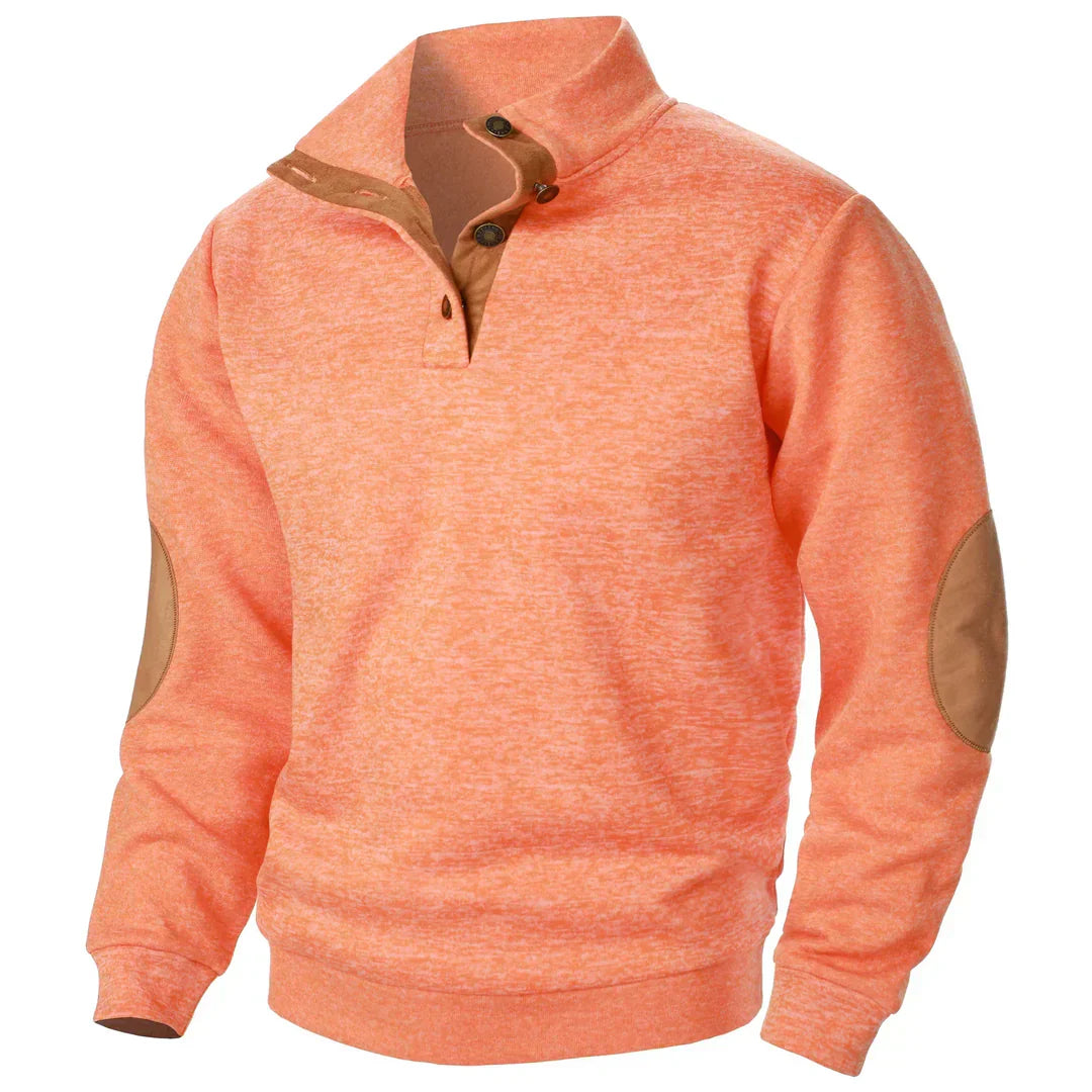 Modern Knit Button-Collar Sweater