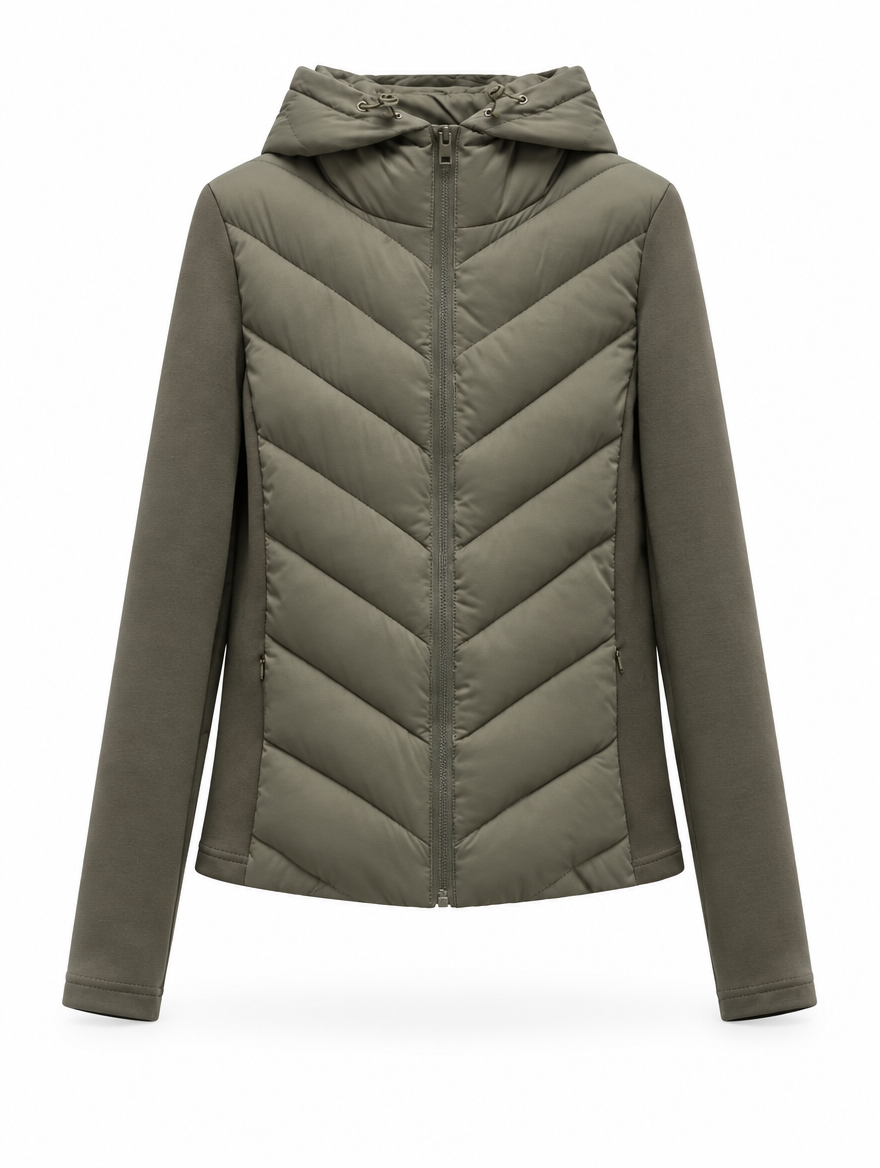 Patchwork Hooded Cotton Jacket