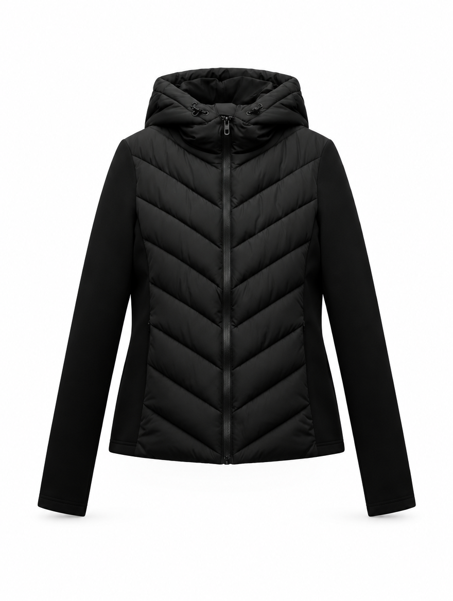 Patchwork Hooded Cotton Jacket