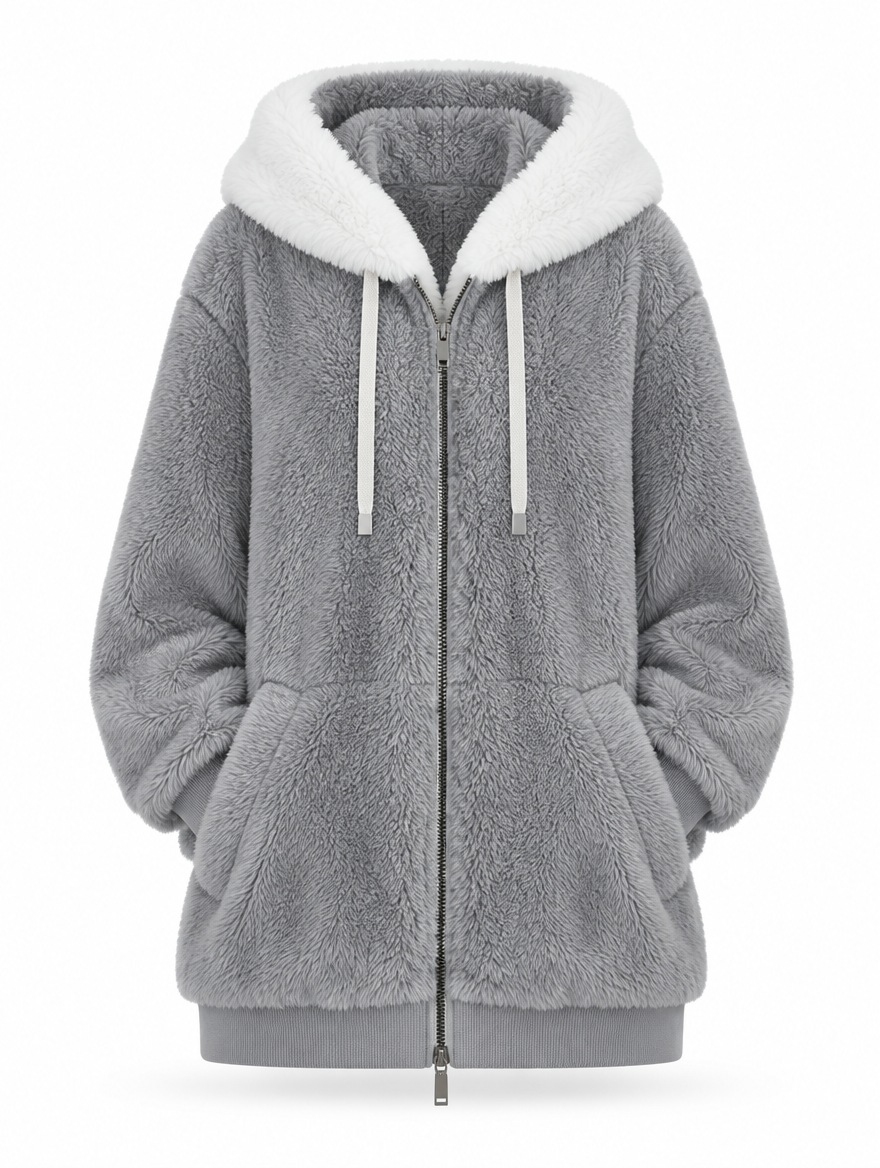 Soft Fleece Hooded Zip Jacket