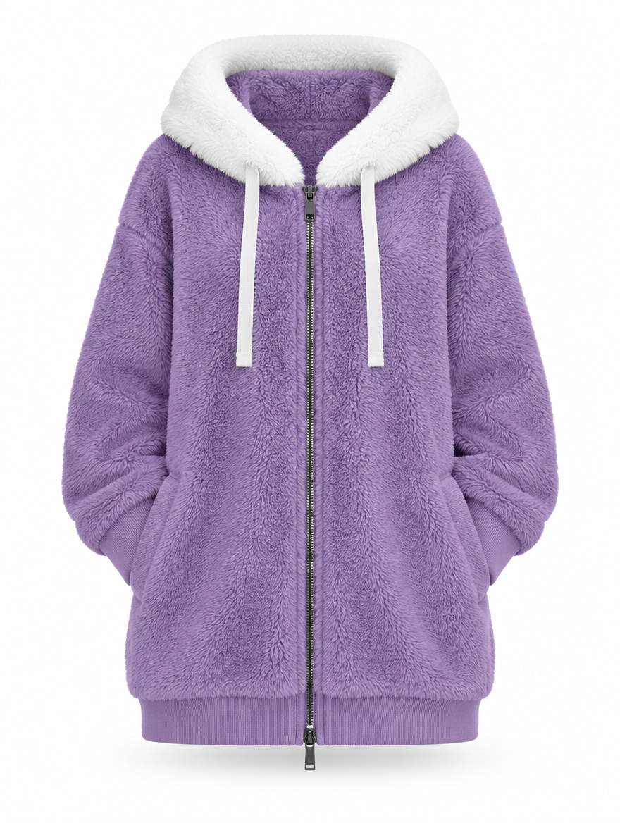 Soft Fleece Hooded Zip Jacket