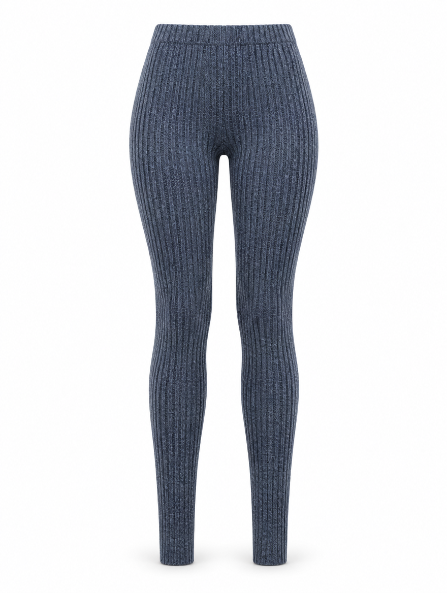 Ribbed Knit Thermal Leggings