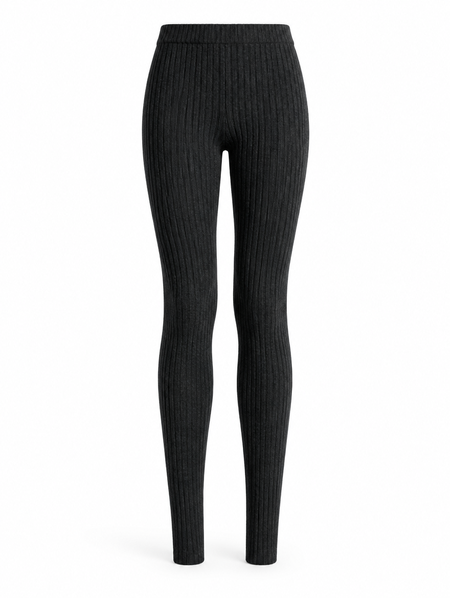 Ribbed Knit Thermal Leggings
