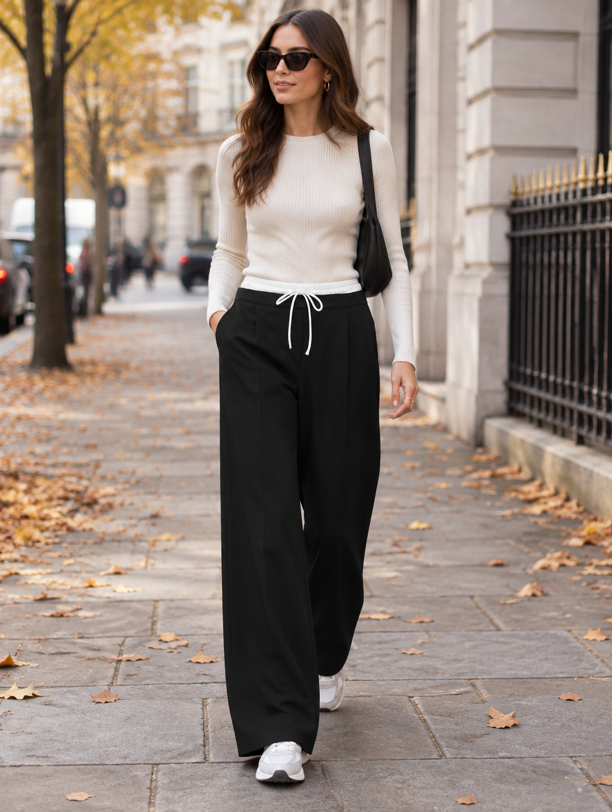 High-Waisted Baggy Wide Pants