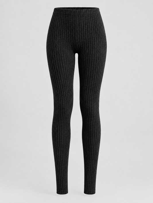 Ribbed Knit Thermal Leggings