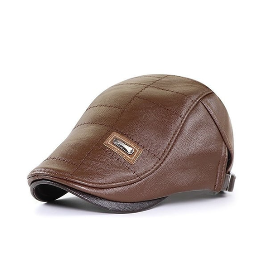 Men’s Vintage Cowhide Leather Beret