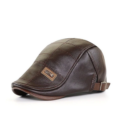 Men’s Vintage Cowhide Leather Beret