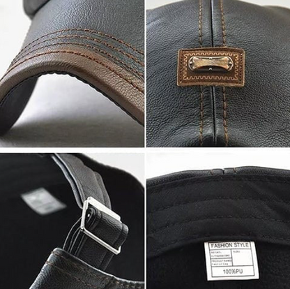 Men’s Vintage Cowhide Leather Beret